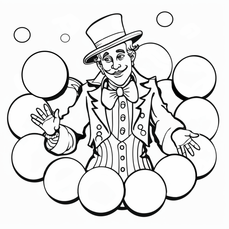 Coloring picture juggling balls