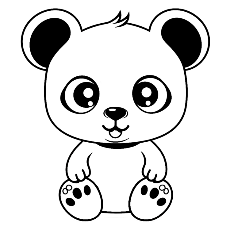 Ausmalbild Junger Panda