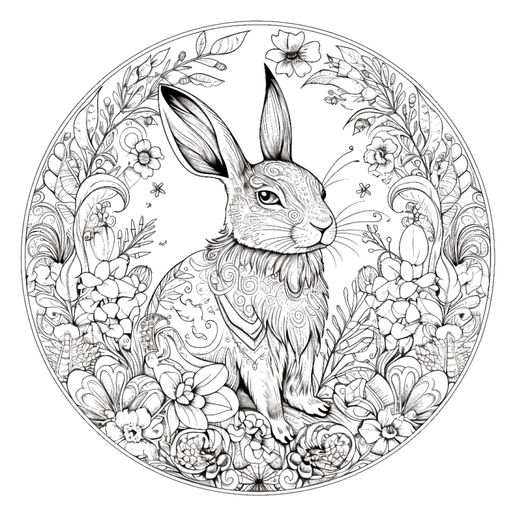Dibujo para colorear página para colorear de conejo