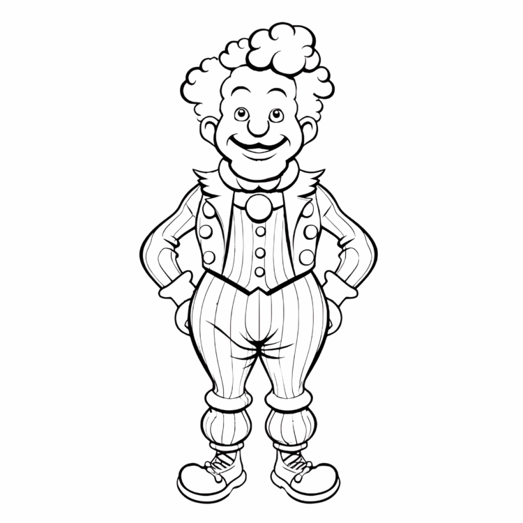 Ausmalbild Karneval Clown