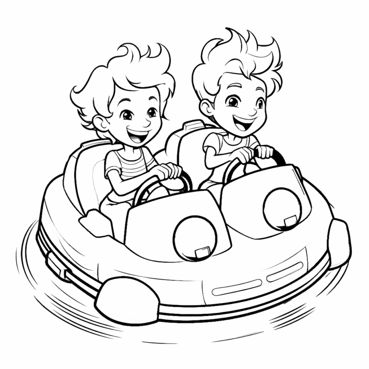Dibujo para colorear niños en carnaval