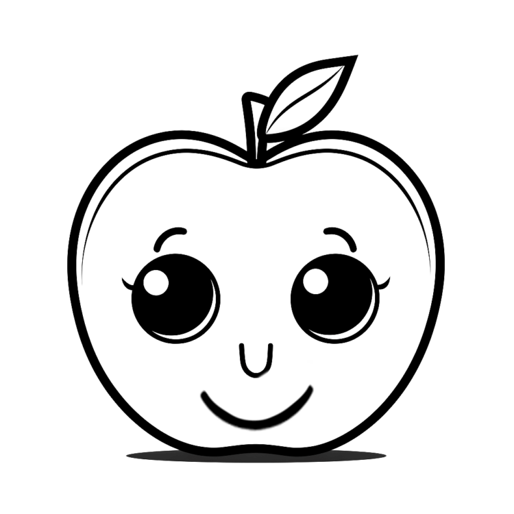 Ausmalbild Lächelnder Apfel