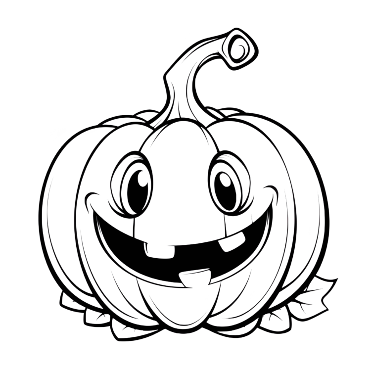 Smiling pumpkin coloring page