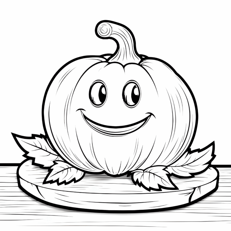 Coloring picture adorable pumpkin