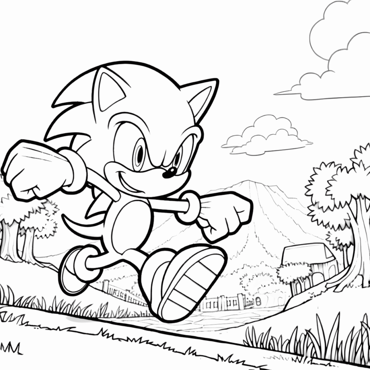 Ausmalbild Lightning Blur Sonic