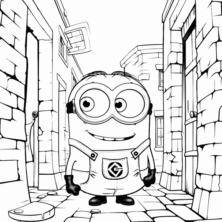 Ausmalbild Lively Laugher Minion