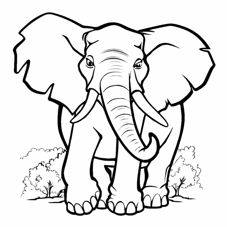 Ausmalbild Malvorlage Großer Elefant