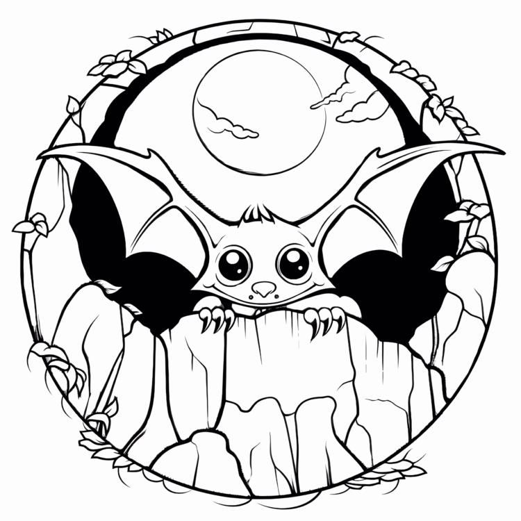 Coloring picture night bat