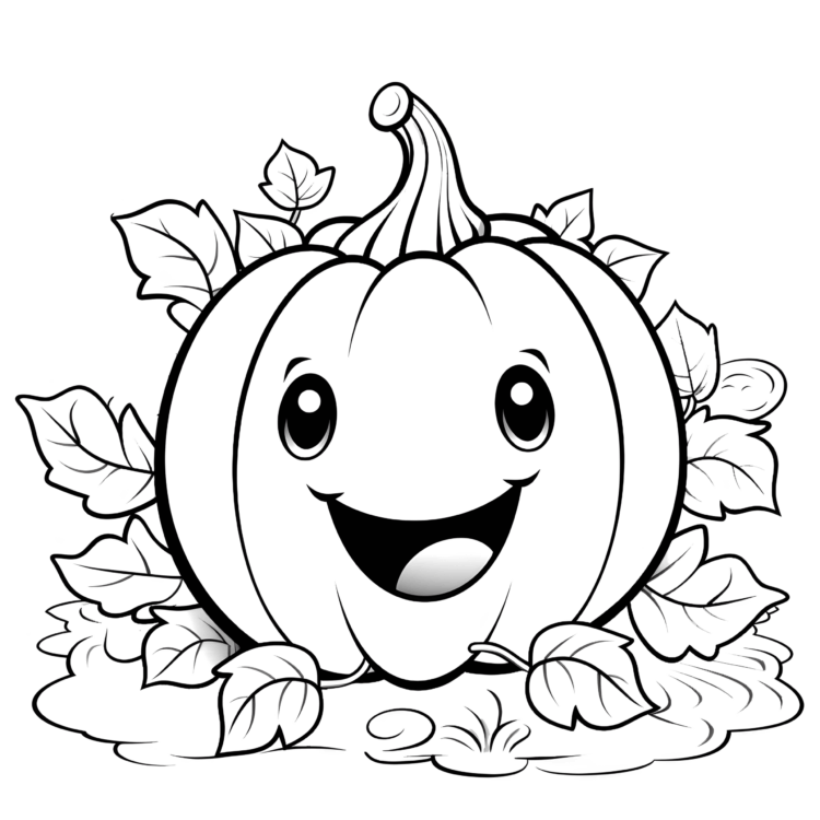 Dibujo para colorear linda calabaza