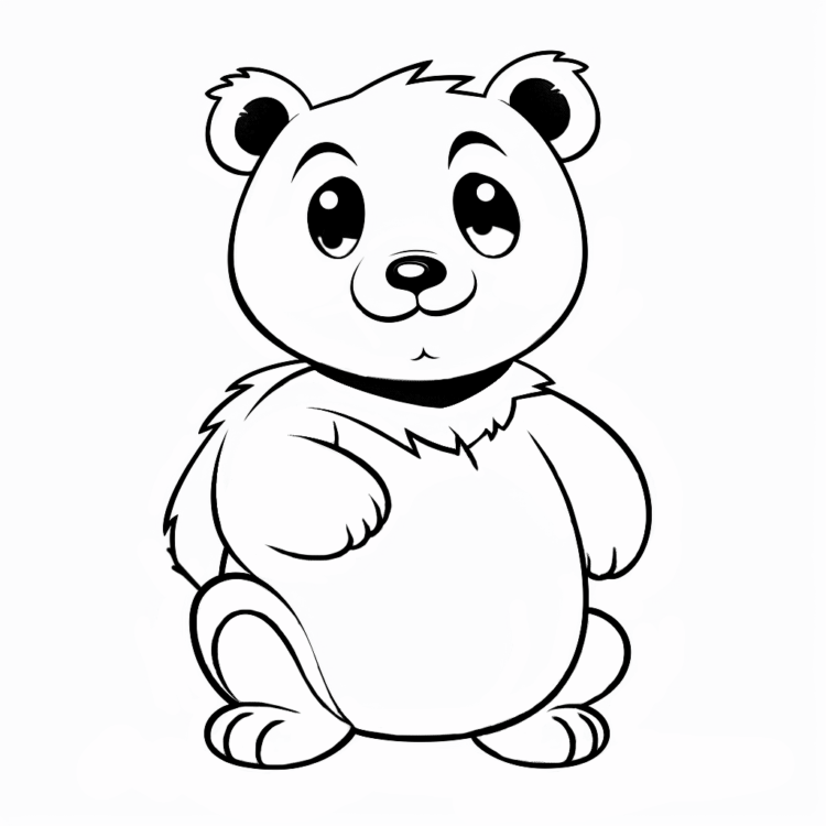 Ausmalbild Niedlicher Panda