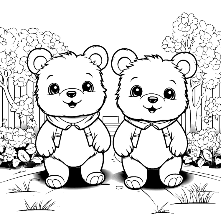 Dibujo para colorear lindo oso