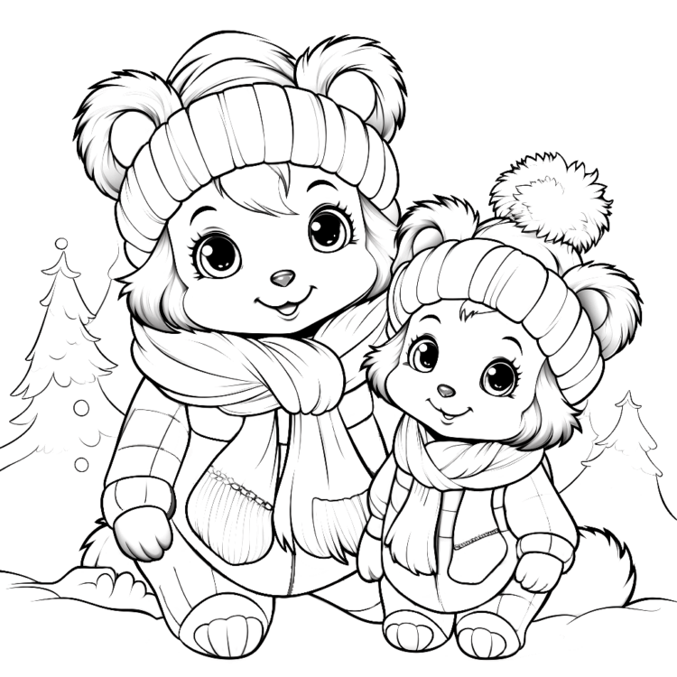 Dibujo para colorear disfraz de oso lindo