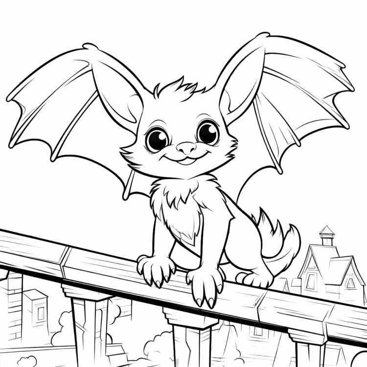 Dibujo para colorear Carita de murciélago