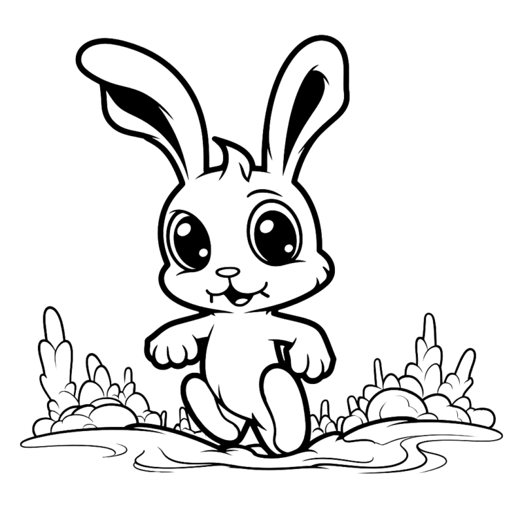 Dibujo para colorear lindo conejo