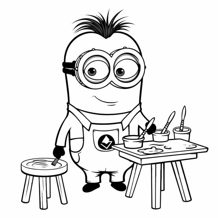 Coloring picture Painter Minion