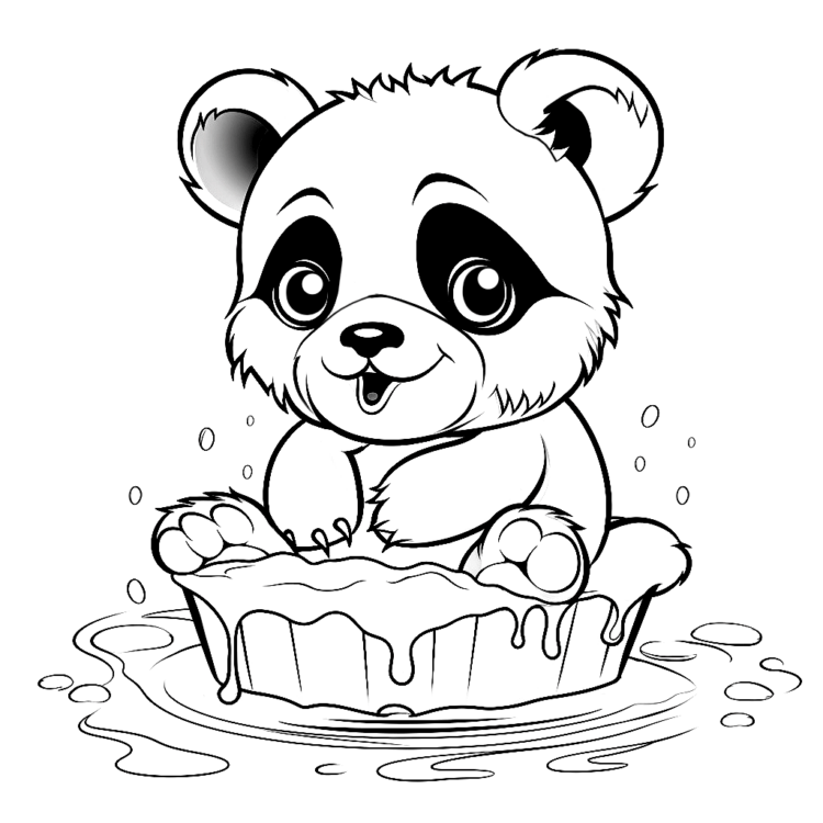 Coloring picture panda