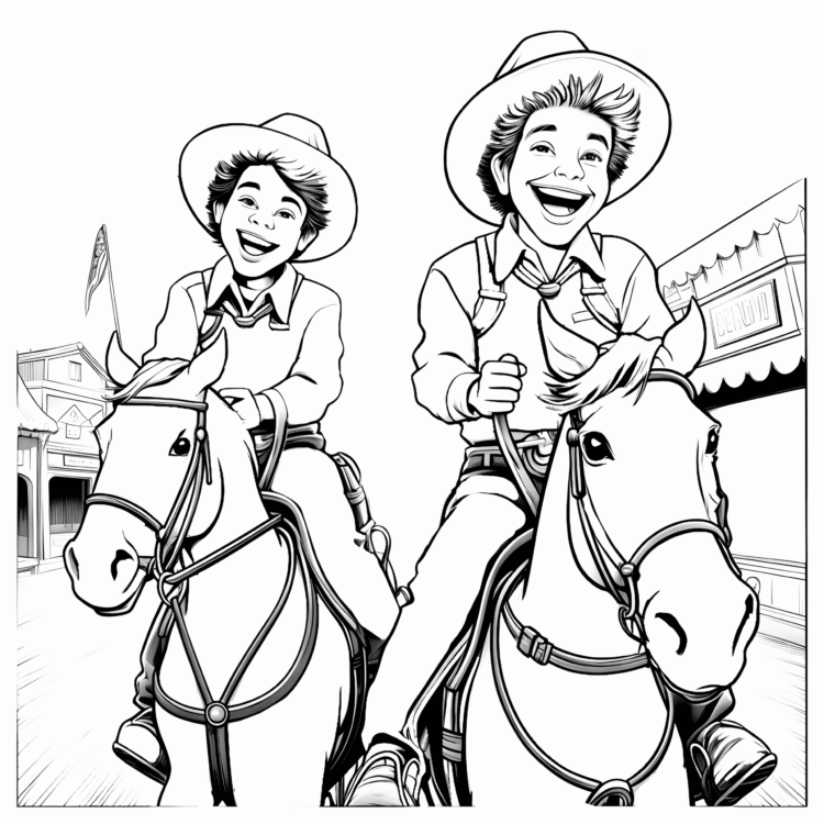 Coloring picture Riding in carnival