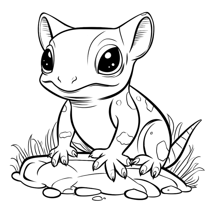 Dibujo para colorear salamandra