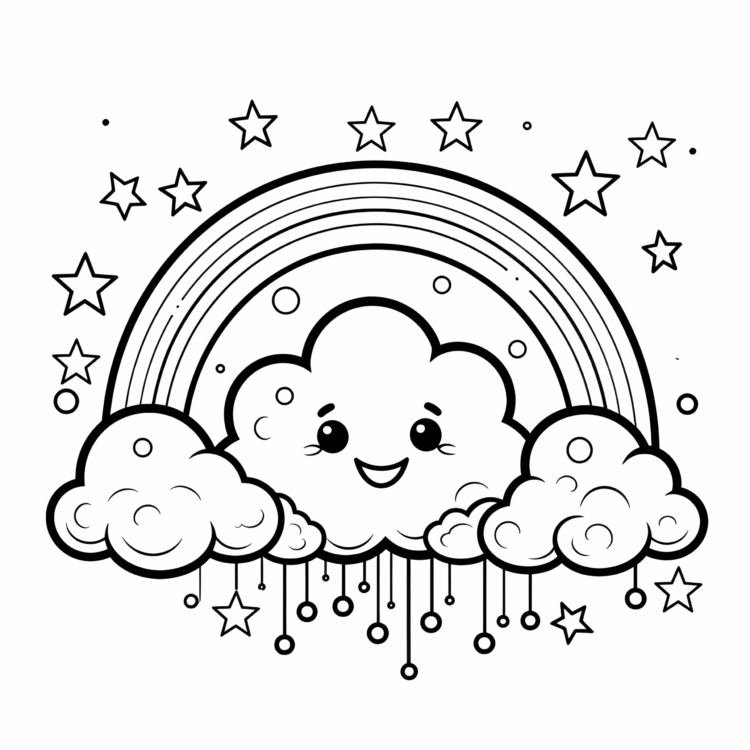Dibujo para colorear Arco iris tímido