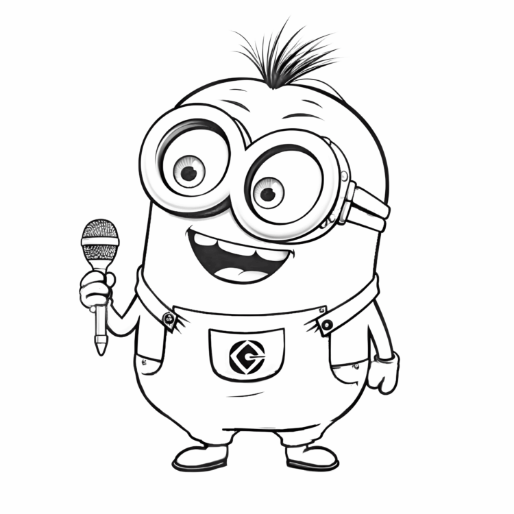 Ausmalbild Singender Minion