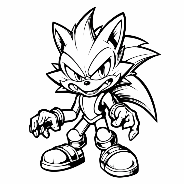 Ausmalbild Sonic Turbocharged Hedgehog