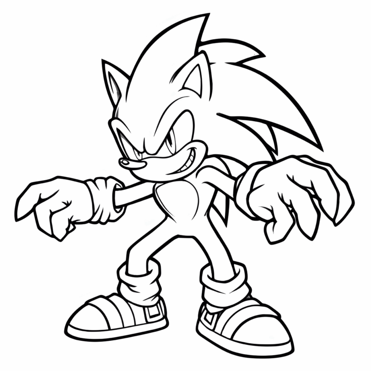 Página para colorear de Sonic el corredor veloz