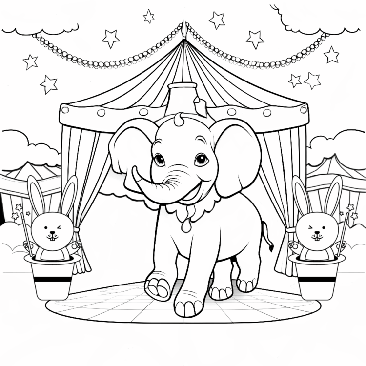 Dibujo para colorear circo de animales