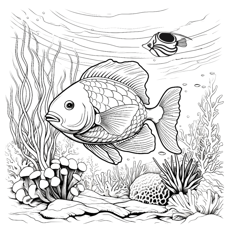 Dibujo para colorear animales submarinos