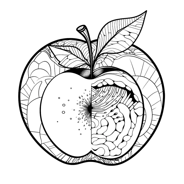 Coloring picture crazy apple