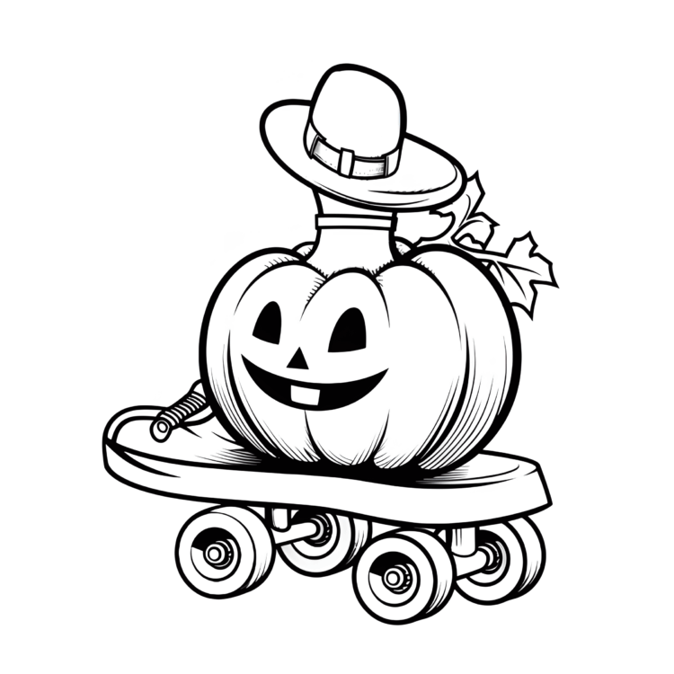 Playful pumpkin coloring page