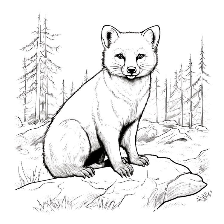 Dibujo para colorear animal del bosque