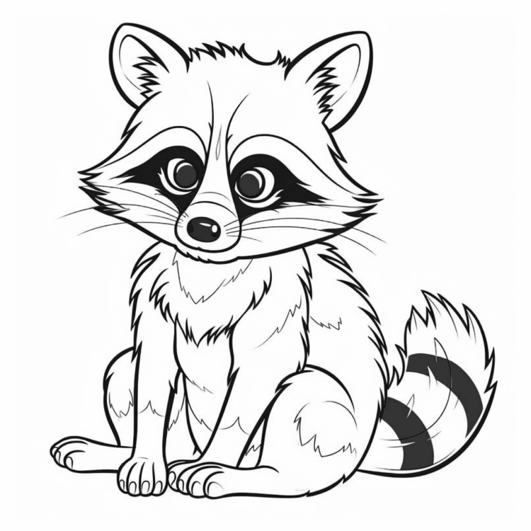 Coloring picture raccoon