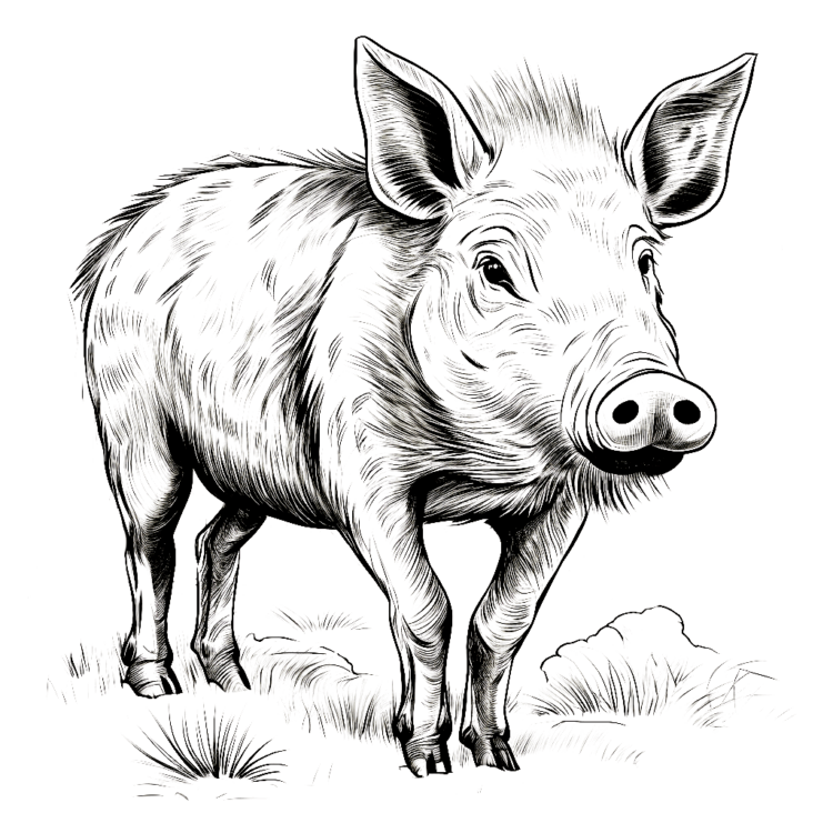 Ausmalbild Wildschwein