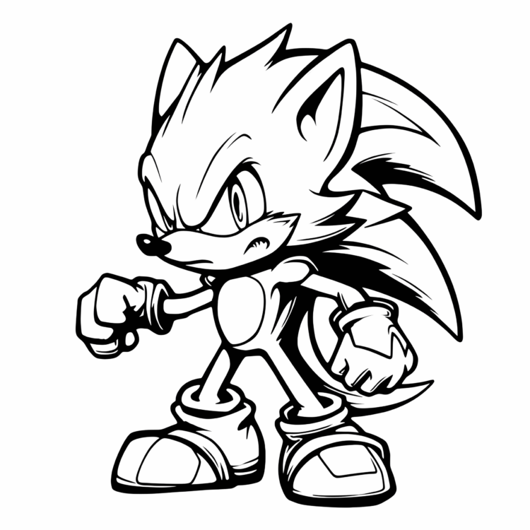 Ausmalbild Wirbelwind Sonic