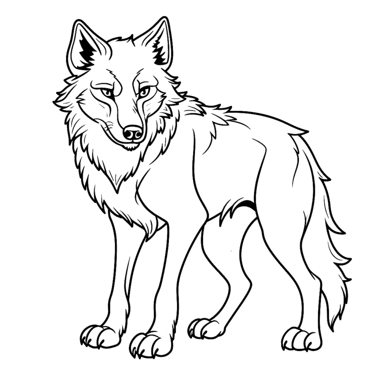 Ausmalbild Wolf