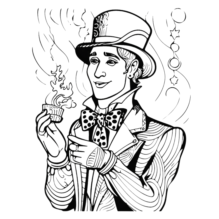 Mago de dibujos para colorear en carnaval