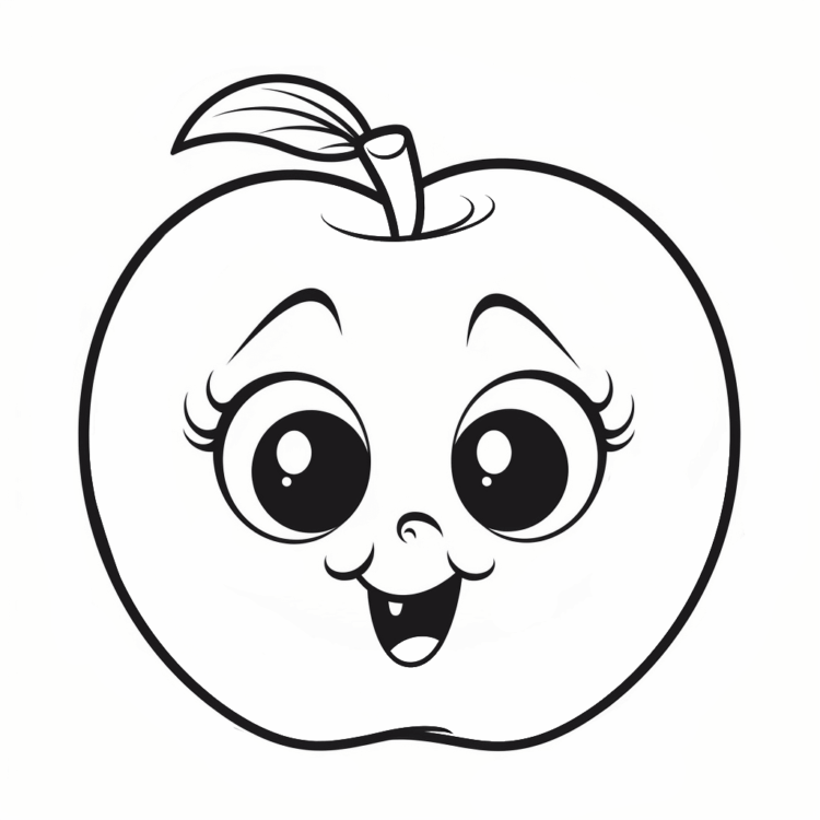 Ausmalbild ein Blatt Apfel