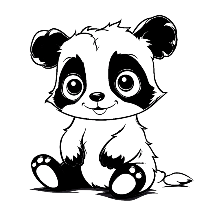 Dibujo para colorear lindo panda