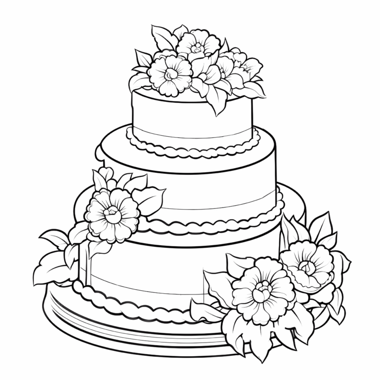 Dibujo para colorear tarta de cumpleaños blandita