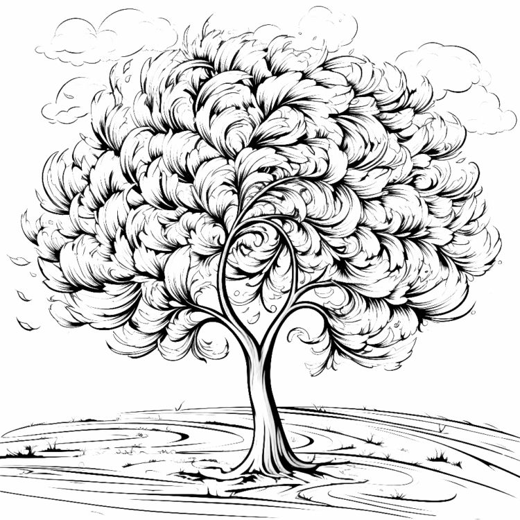 Dibujo para colorear página para colorear del árbol