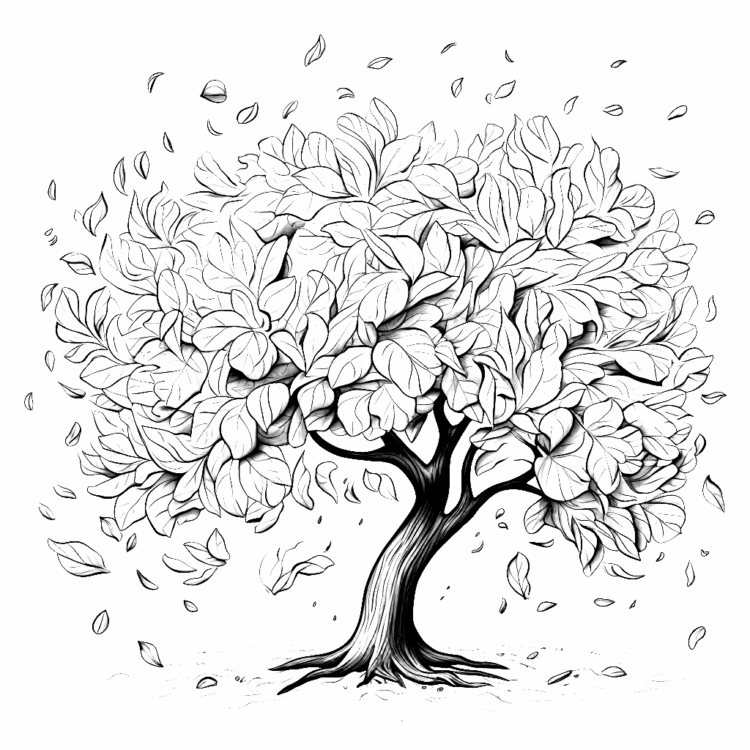 Dibujo para colorear mandala del árbol