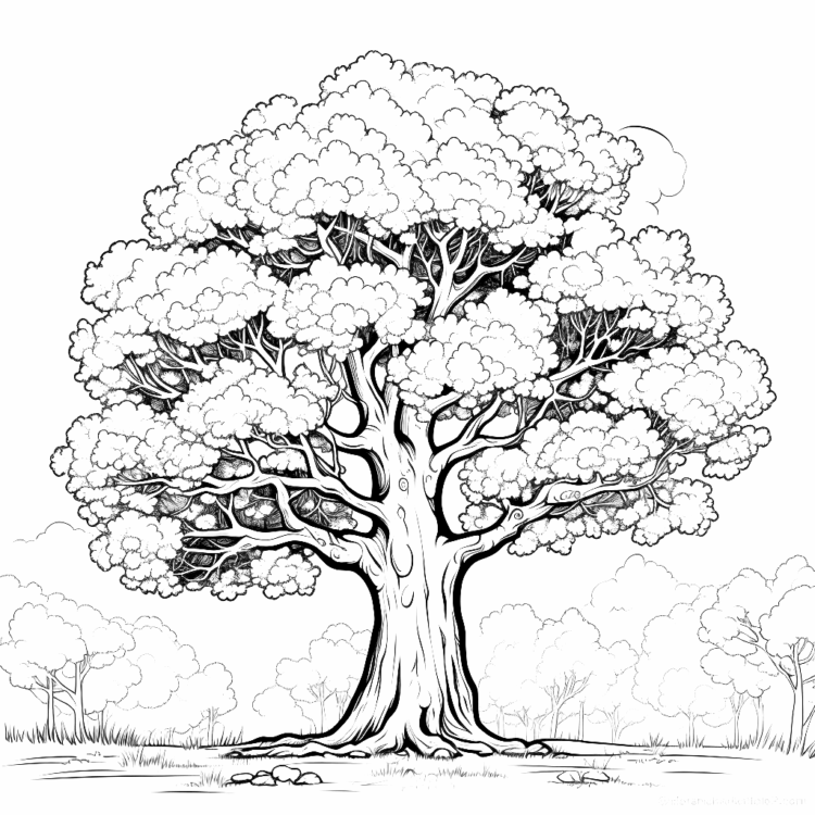 Dibujo para colorear Árboles robustos
