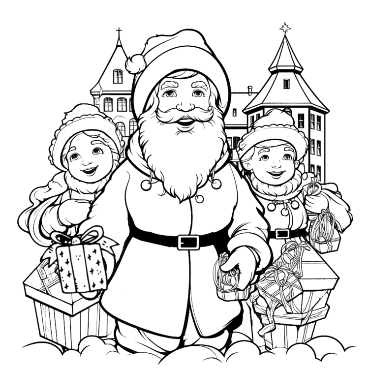 Dibujo para colorear Arte San Nicolás