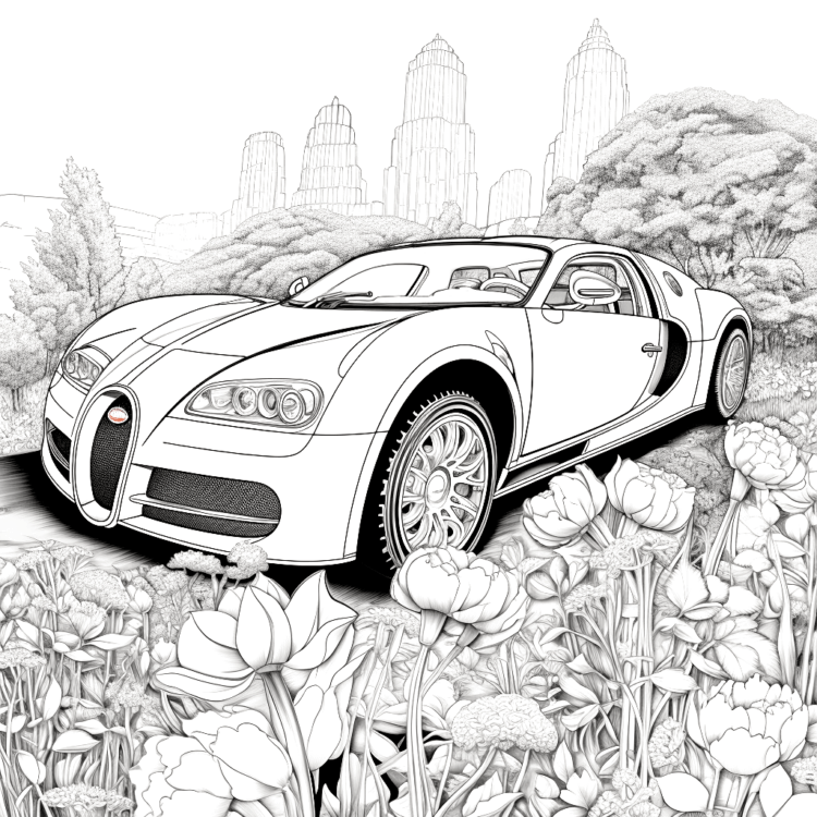 Coloring picture Eye-catching Bugatti