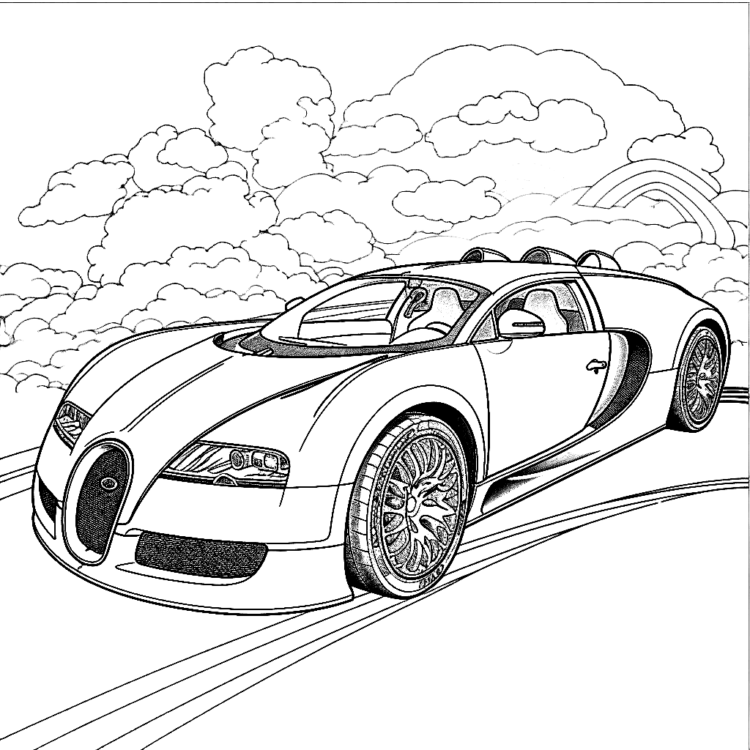 Dibujo para colorear Bugatti Rugiente