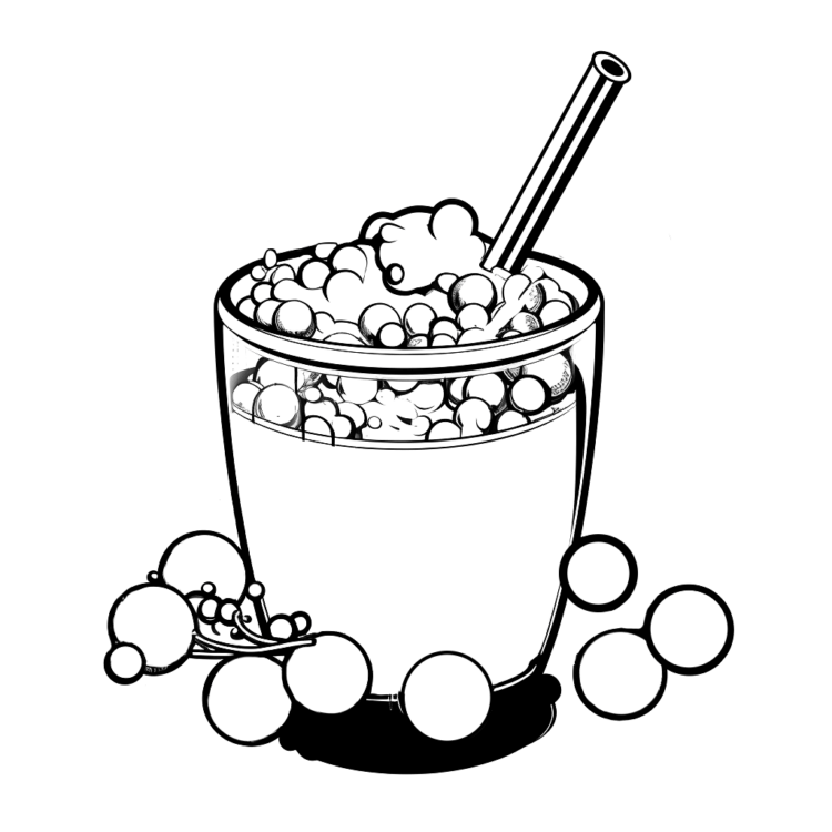 Brillo de té de burbujas