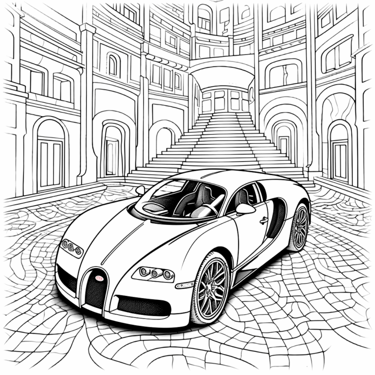 Coloring picture Buggati coloring page