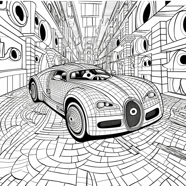 Dibujo para colorear Buggati Mandala