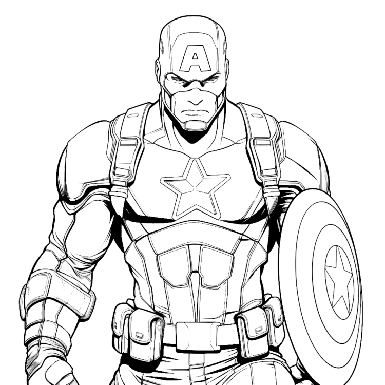 Dibujo para colorear de Capitán América
