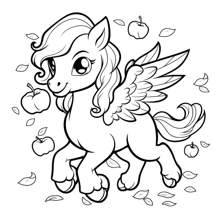 Ausmalbild Charmant Pegasus